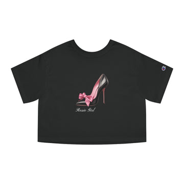 C- Rosie Girl-24C "Shoe with Bow " Print Design | Champion Women's Heritage Cropped T-Shirt