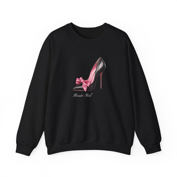C- Rosie Girl-24S "Shoe with Bow" Print Design | Unisex Heavy Blend™ Crewneck Sweatshirt