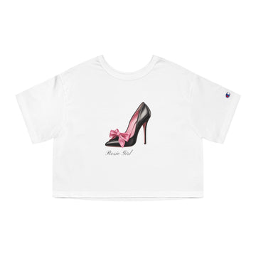 C- Rosie Girl-24C "Shoe with Bow" Print Design | Champion Women's Heritage Cropped T-Shirt